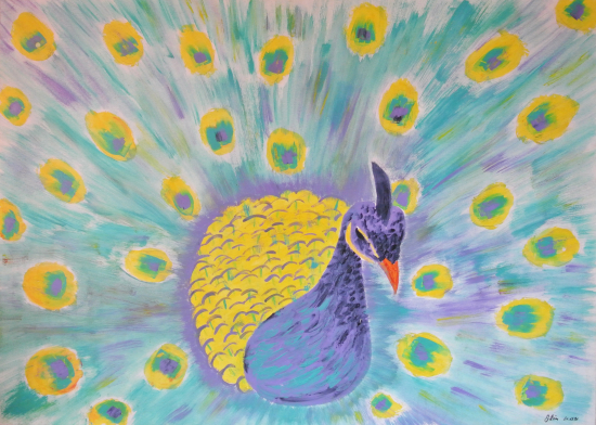 HELDERHEIT - PFAU - Canvas Leinwand / limitiert / 50 x 35 cm