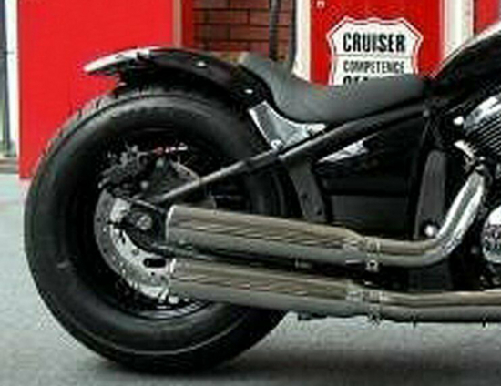 MB Custom - Heckfender - Stahlblech roh + Fenderstruts - schwarz / Kawasaki VN 900 Custom + Classic / Tüv