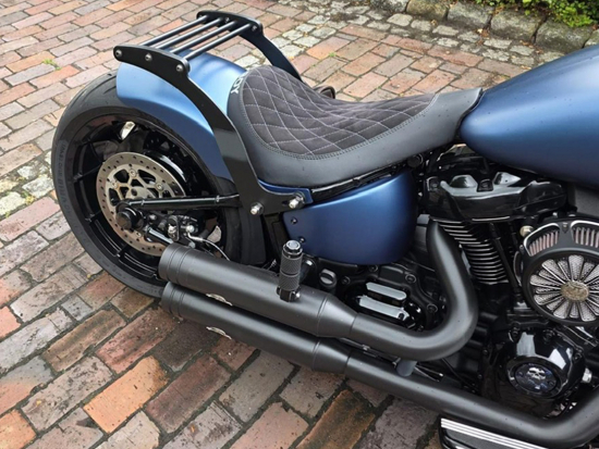 Preview: BR - Custom - Gepäckträger - BIG BIKE / HD Softail / Custom - Bikes / Fat Boy + Breakout / Steel schwarz / ab 2018 / 240er / 260er / 300er