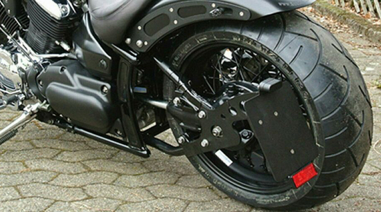 seitl. BR - Kennzeichenhalter - Bull - 5 mm - extra stabil / schwarz / Suzuki VL / C / M 800 Intruder / Kompl. Set / TÜV