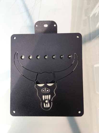 BR - KZH - Platte "SKULL"  ALU / schwarz beschichtet / 18 x 20cm / DE