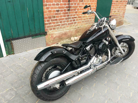 Nur bei uns: BR - Schwingsattel - Echtleder Kompl.-Set / Vintage / Yamaha XVS 650 / alle Heckfender