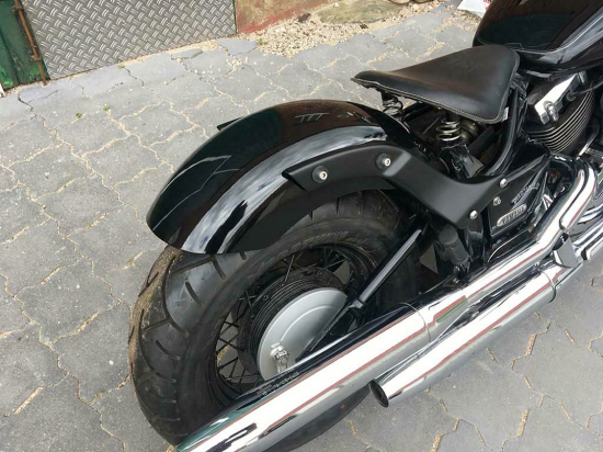 Nur bei uns: BR - Schwingsattel - Echtleder Kompl.-Set / Vintage / Yamaha XVS 650 / alle Heckfender