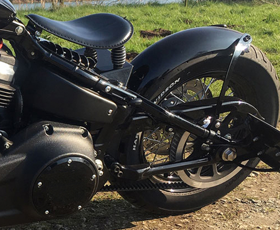 BR - Bobber - Mitschwing - Heckfender - Kit / Harley Softail + universal / 140 b / Stahlblech roh