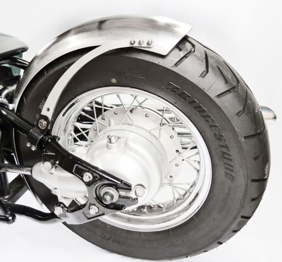 BR - Bobber - Mitschwing - Heckfender - Kit / HD Softail + Universal / 180 b / Stahlblech schwarz