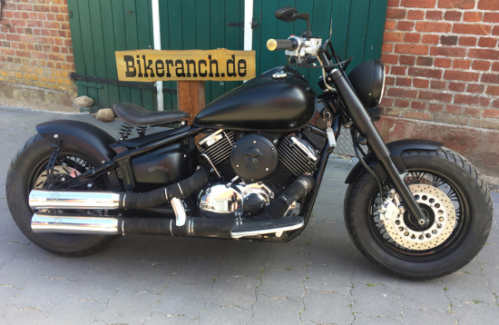 BR Schwingsattel - Kompl.- Set - 3D / Black - Vintage Echtleder / Yamaha XVS 1100 Custom + Classic / alle Heckfender !