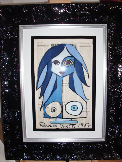 R.Britto - Deep Blue - Britto-Druck auf Künstlerpapier / inkl. toller Rahmung / limitiert / signiert / eine von 180 / 76 x 96 x 5 cm