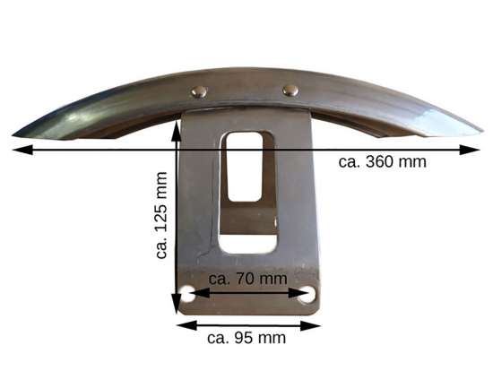 Preview: BR - Frontfender - Steel raw - Narrow 
