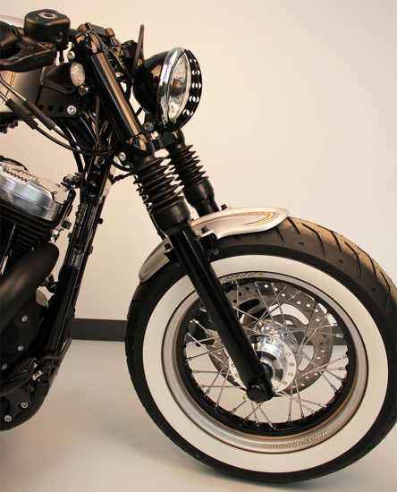 CW - HD-Frontfender - Sportster "Old School" / ABS - schwarz - lackiert / HARLEY Spo 48 - bis 2015 / Tüv