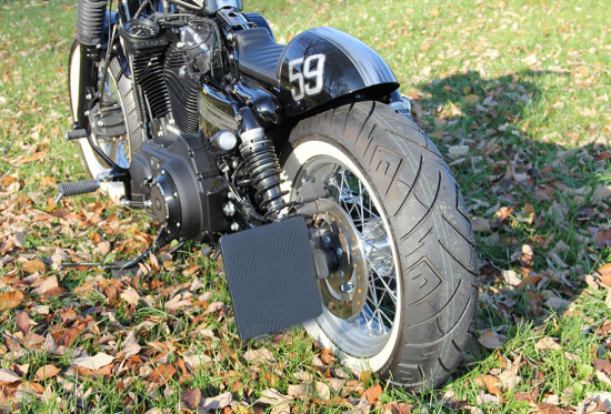 CW - seitl. Kennzeichenh. Kompl.-Set - black / HD Sportster ab 2000 / inkl. Einschubrahmen / TÜV