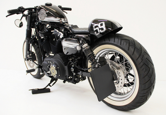 CW - seitl. Kennzeichenh. Kompl.-Set - black / HD Sportster ab 2000 / inkl. Einschubrahmen / TÜV
