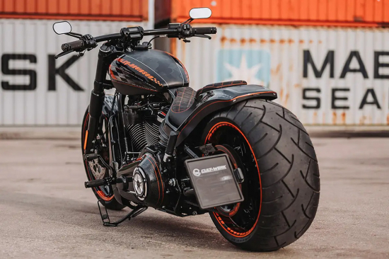 CW - seitl. Kennzeichenh. Kompl.-Set - inkl. Einschubrahmen - black / HD Softail - Modelle ab 2018 / TÜV
