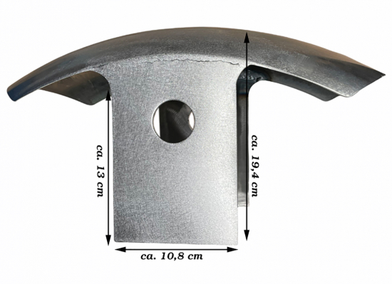 Preview: BR - Frontfender - Steel raw - mit Halterung - "short" / VT 600 - VS 1400