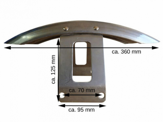 BR Frontfender "Steel raw" Roadkiller "smal shorty" / 19 / 21 Zoll Vorderrad - 90er / 100er Rad