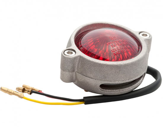 LED Vintage - Rücklicht - Bullet Style 2 / Aluminium matt / mit Halter / E-Zeichen