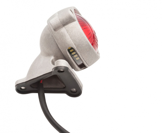 LED Vintage - Rücklicht - Bullet Style 2 / Aluminium matt / mit Halter / E-Zeichen