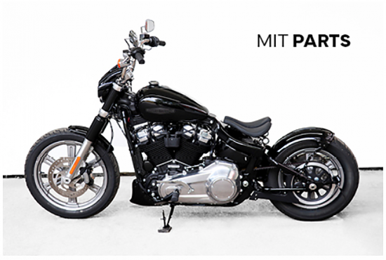 CW - Heckfender Kit - Old School - Softail / ABS - schwarz - lackierfähig / Street Bob & Standard - ab 2018 / Tüv