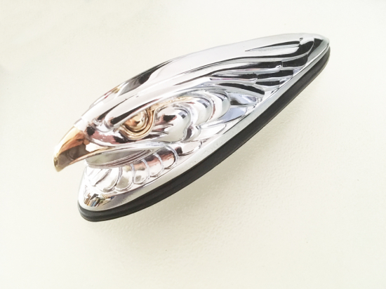 DO - Adlerkopf - verchromtes Stahlblech - 16 cm / für Frontfender - Heckfender o.ä.