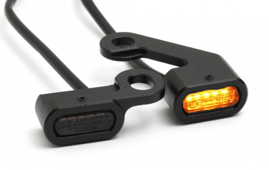 Mini LED - Blinker Stripe / Lenker - schwarz - dark / Paar / Softail ab 15 / ECE