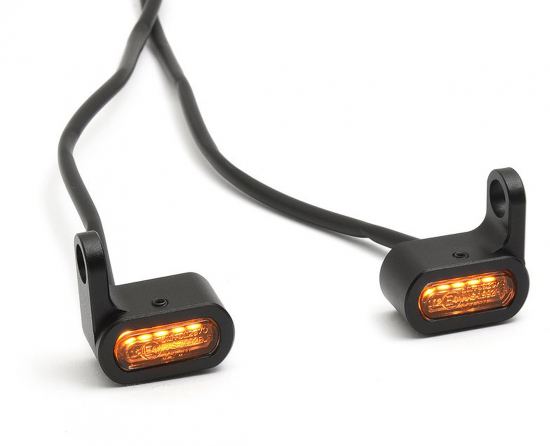 Mini LED - Blinker Stripe / Lenker - schwarz - dark / Paar / Universal / E-Zeichen