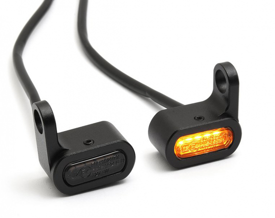 Mini LED - Blinker Stripe / Lenker - schwarz - dark / Paar / Universal / E-Zeichen