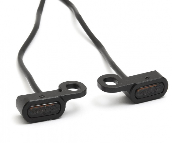 Mini LED - Blinker Stripe / Lenker - schwarz - dark / Paar / Universal // E-Zeichen