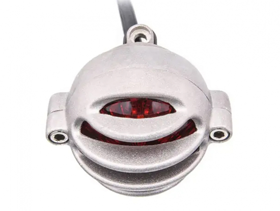 Preview: LED Vintage - Rücklicht - STRIPE 1 / Silber matt / mit Halter / E-Zeichen