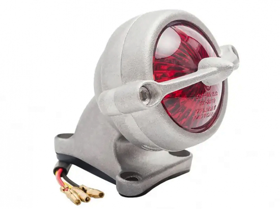 LED Vintage - Rücklicht - Bel Air 1 / Silber matt / mit Halter / E-Zeichen