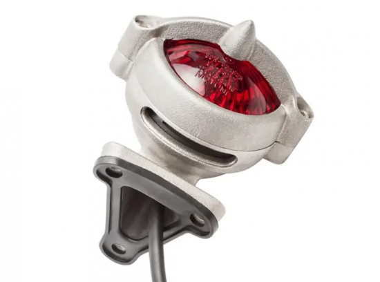 LED Vintage - Rücklicht - Bel Air 1 / Silber matt / mit Halter / E-Zeichen