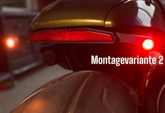 BR - Unterbau - LED - 3 in 1 - Lichtleiste für Heckfender / Harley Sportster S / LED - Rücklichtblinker - Variante 2 / E-Zeich.