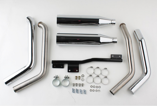 Eagle Iron - Komplettanlage / silber poliert / mit KAT / HD Dyna Modelle - 2007 - 2016 / EG-BE