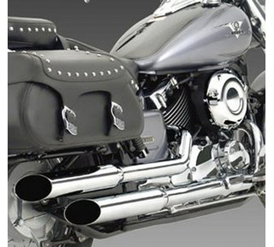 NEU: EAGLE Iron - Auspuff / Komplettanlage Slash Cut / silber / Yamaha XVS 650 + Classic / ab 2004 / ABE