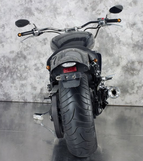 Eagle Iron SlipOn-Auspuff / "Slash Cut" / schwarz matt / Yamaha Road Warrior XV 1700 / EG-BE