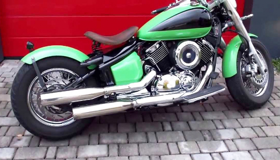 SALE: EAGLE IRON - SlipOn / Yamaha XVS 1100 + Classic /  straight cut / silber poliert / jedesBaujahr / EG-BE