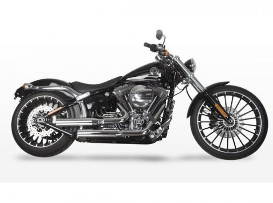 Eagle Iron - Komplettanlage / silber poliert / KAT / HD Breakout + Fatboy - ab 2013 / EG-BE