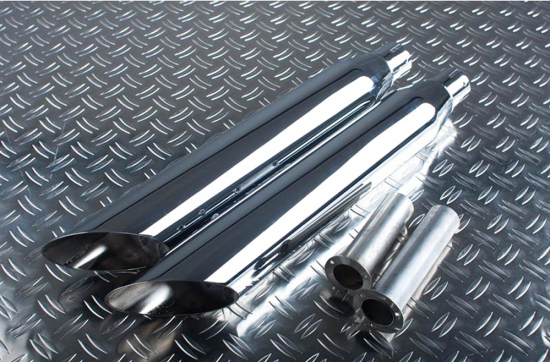 Sale: EAGLE IRON - SlipOn / slash cut / ohne Kat / Edelstahl silber / Suzuki VL / M 800 / bis 2005 / EG-ABE
