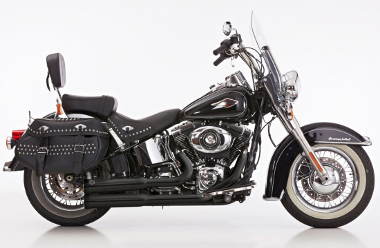 Aussteller: Falcon Double Groove Komplettanlg. / black / HD Softail Heritage Classic / ab 2007 / EG-BE