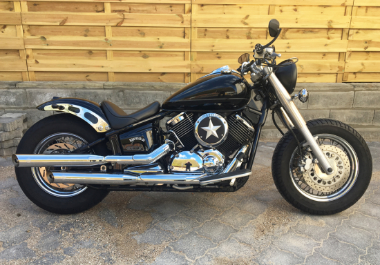 Sale: Nur bei uns: Falcon Cromo Line - ab 2003 / Slip-On-Auspuff / Yamaha XVS 1100 + Classic / EG-BE