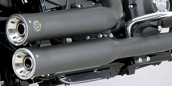 Falcon Double Groove / Komplettanlg. / KAT / black / HD Dyna Street Bob / 08 - 16 / EG-BE