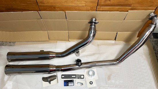 Nur bei uns: BLACK - SALE: Falcon Double Groove / Komplettanl. / ohne Kat / ceramic schwarz / Suzuki VL 1500 Intruder / bis 2006 / EG-BE