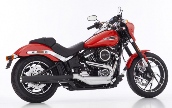 FALCON Double Groove / SlipOn / schwarz / HD Softail Sport Glide FLSB / ab 2018 / EG-BE