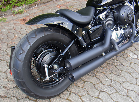 Preview: Super-Sale + Nur bei uns: Falcon Double Groove  in ceramic black / KAWASAKI VN 1500 / 1600 Classic / ohne KAT / black / ABE