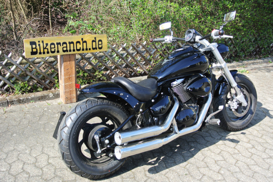 Aussteller: Falcon Double Groove / Suzuki M 800 Intruder / bis 2005 / Komplettanlg. / ohne KAT / poliert / EG-BE