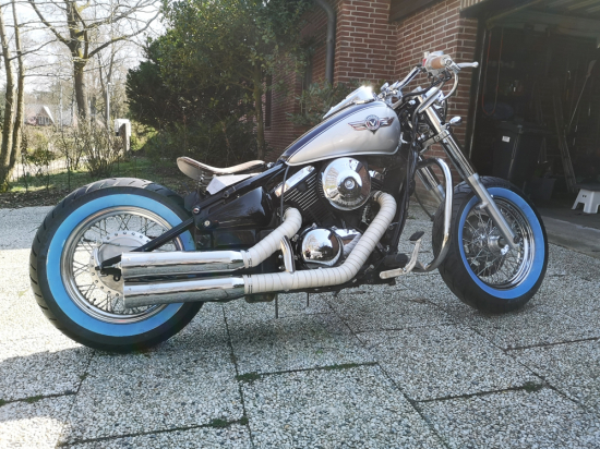 KBS-Edition: Falcon Double Groove Komplettanl. / ohne KAT / silber / Kawasaki VN 800 Custom + Classic + Bobber / EG-BE