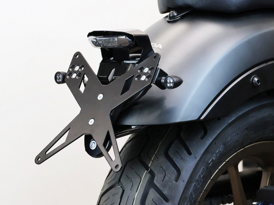 Protech - Kennzeichenhalter - X-Shape - inkl. Reflektor + LED-Leuchte / black / Honda CMX 500 / 1100 Rebel
