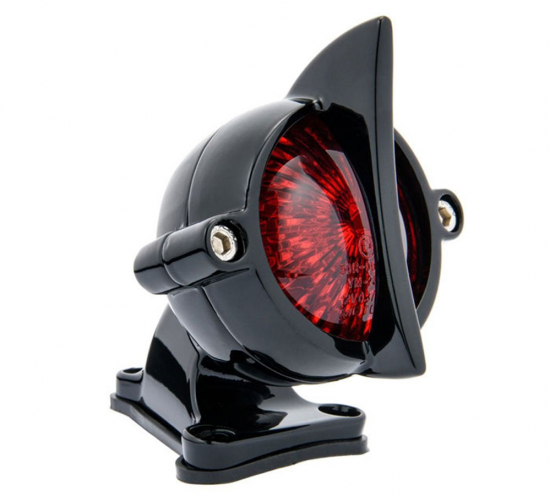 LED Vintage - Rücklicht - Fishtail Style / Black / mit Halter / E-Zeichen