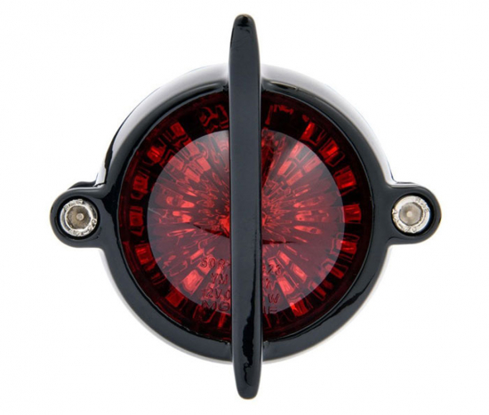 LED Vintage - Rücklicht - Fishtail Style / Black / mit Halter / E-Zeichen