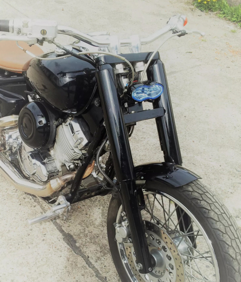 BR - neue Gabelcover - Yamaha XVS 650 Drag Star Custom / schwarz matt