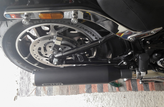 MILLER - Destiny  - schwarz - 2-1 - SlipOn - Euro 5 / HD Softail SportGlide / FLSB / 107 CUI / ab 2021 / ABE