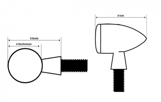 BR BLACK / ALL-IN-ONE / Rücklichtblinker Kombi / Apollo - chrom / dunkles Glas / 1 Paar / E-Zeichen